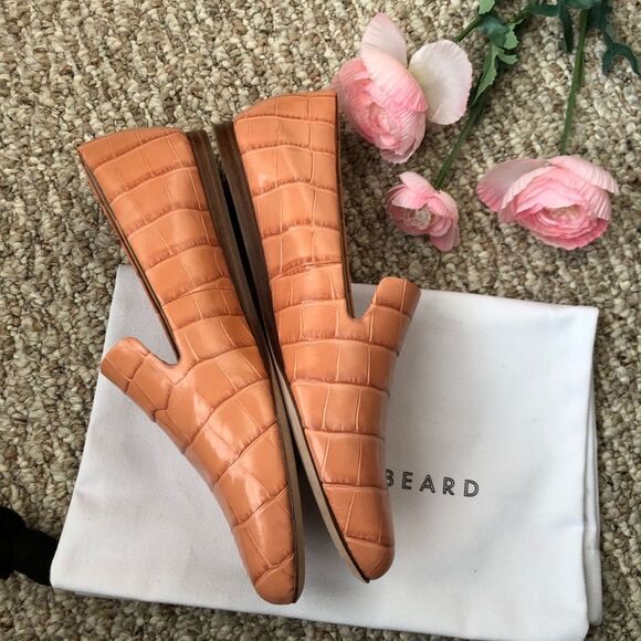 Veronica Beard Camel Croc-Embossed Flats - Picture 5 of 13